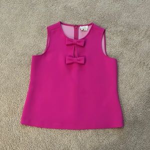 Kate Spade hot pink double bow top